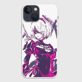 Чехол для iPhone 13 mini с принтом 2B | NEON | НЕОН в Санкт-Петербурге,  |  | 2a | 2б | ahegao | anime | automata | b2 | cyber | emil | girl | girls | glitch | hikka | neon | nier | senpai | waifu | yorha | а2 | аниме | ахегао | вайфу | глитч | глич | девушка | кибер | манга | неон | семпай | сенпай | тян | тяночка | 