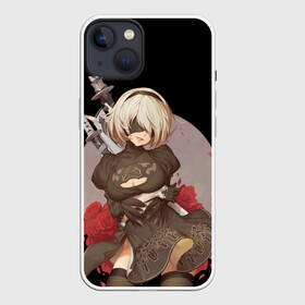 Чехол для iPhone 13 с принтом Nier: Automata (2B) в Санкт-Петербурге,  |  | 2a | 2б | ahegao | anime | automata | b2 | cyber | emil | girl | girls | glitch | hikka | neon | nier | roses | senpai | waifu | yorha | а2 | аниме | ахегао | вайфу | глитч | глич | девушка | кибер | манга | неон | розы | семпай | сенпай | т