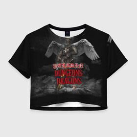 Женская футболка Crop-top 3D с принтом Dungeons & Dragons Паладин в Санкт-Петербурге, 100% полиэстер | круглая горловина, длина футболки до линии талии, рукава с отворотами | dd | dungeons  dragons | paladin | днд | паладин | подземелья и драконы