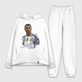 Женский костюм хлопок Oversize с принтом Cristiano Ronaldo в Санкт-Петербурге,  |  | football | forward | ronaldo | star | звезда | роналдо | форвард | футбол