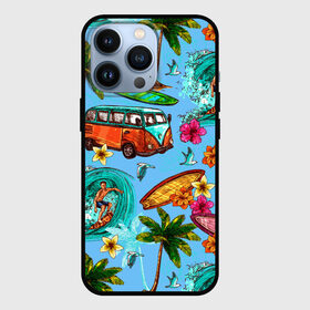 Чехол для iPhone 13 Pro с принтом Пальмы, волны, серфинг в Санкт-Петербурге,  |  | beach | club | palm | party | sea | summer | tropical | волна | волны | жара | летние | лето | море | очки | пальмы | пляж | серф | серфинг | тропический