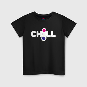 Детская футболка хлопок с принтом chill в Санкт-Петербурге, 100% хлопок | круглый вырез горловины, полуприлегающий силуэт, длина до линии бедер | pop it | антистресс | поп ит | симпл димпл