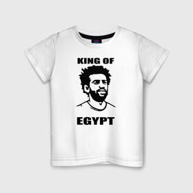 Детская футболка хлопок с принтом KING OF EGYPT в Санкт-Петербурге, 100% хлопок | круглый вырез горловины, полуприлегающий силуэт, длина до линии бедер | basel | champion | chelsea | fifa | lfc | liverpool | mo salah | mohamed salah | mokawloon | roma | soccer | uefa | базель | египет | ливерпуль | лига чемпионов | лфк | мокавлун | мохаммед салах | рома | уефа | фифа | футбол