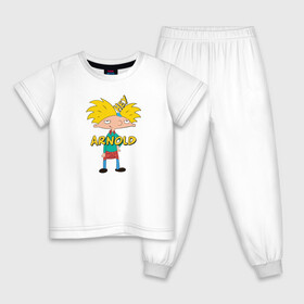 Детская пижама хлопок с принтом Hey Arnold! в Санкт-Петербурге, 100% хлопок |  брюки и футболка прямого кроя, без карманов, на брюках мягкая резинка на поясе и по низу штанин
 | Тематика изображения на принте: arnold | hey | hey arnold | арнольд | эй арнольд