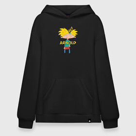 Худи SuperOversize хлопок с принтом Hey Arnold! в Санкт-Петербурге, 70% хлопок, 30% полиэстер, мягкий начес внутри | карман-кенгуру, эластичная резинка на манжетах и по нижней кромке, двухслойный капюшон
 | arnold | hey | hey arnold | арнольд | эй арнольд