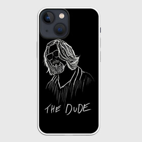 Чехол для iPhone 13 mini с принтом THE DUDE (Большой Лебовски) в Санкт-Петербурге,  |  | Тематика изображения на принте: abide | big | dude | jeff | lebowski | the | большой | лебовски | фильм | чувак