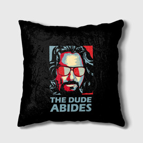 Подушка 3D с принтом The Dude Abides (Лебовски) в Санкт-Петербурге, наволочка – 100% полиэстер, наполнитель – холлофайбер (легкий наполнитель, не вызывает аллергию). | состоит из подушки и наволочки. Наволочка на молнии, легко снимается для стирки | Тематика изображения на принте: abide | big | dude | jeff | lebowski | the | большой | лебовски | фильм | чувак