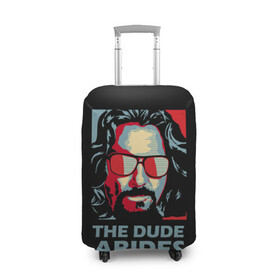 Чехол для чемодана 3D с принтом The Dude Abides (Лебовски) в Санкт-Петербурге, 86% полиэфир, 14% спандекс | двустороннее нанесение принта, прорези для ручек и колес | abide | big | dude | jeff | lebowski | the | большой | лебовски | фильм | чувак