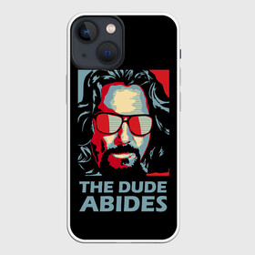 Чехол для iPhone 13 mini с принтом The Dude Abides (Лебовски) в Санкт-Петербурге,  |  | Тематика изображения на принте: abide | big | dude | jeff | lebowski | the | большой | лебовски | фильм | чувак