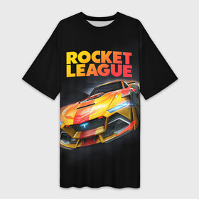 Платье-футболка 3D с принтом Rocket League   Рокет Лига в Санкт-Петербурге,  |  | auto | avto | car | game | league | race | rocket | гонки | игра | машина | рокет лига | тачка | тачки