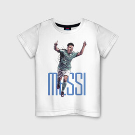 Детская футболка хлопок с принтом Lionel Messi в Санкт-Петербурге, 100% хлопок | круглый вырез горловины, полуприлегающий силуэт, длина до линии бедер | Тематика изображения на принте: barcelona | forward | lionel messi | star | барселона | звезда | лионель месси | форвард