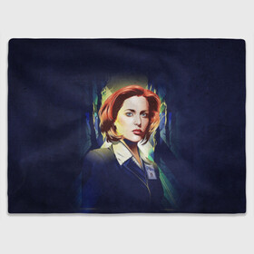 Плед 3D с принтом Dana Scully в Санкт-Петербурге, 100% полиэстер | закругленные углы, все края обработаны. Ткань не мнется и не растягивается | dana | dana scully | fbi | fox | fox mulder | i want to believe | mulder | scully | the truth is out there | the x files | trust no one | x file | xfile | дана | дана скалли | малдер | секретные материалы | скалли | фбр | фокс | фокс малдер | х файл | хфа