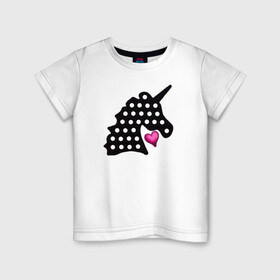 Детская футболка хлопок с принтом Единорог, сердце, поп-ит в Санкт-Петербурге, 100% хлопок | круглый вырез горловины, полуприлегающий силуэт, длина до линии бедер | Тематика изображения на принте: pop it | simple dimple | unicorn | единорог | поп ит | симпл димпл