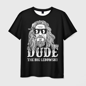 Мужская футболка 3D с принтом Dude the Big Lebowski в Санкт-Петербурге, 100% полиэфир | прямой крой, круглый вырез горловины, длина до линии бедер | dude | jeff bridges | the big lebowski | блики | большой лебовский | джефф бриджес | молния | фильм | чувак