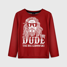 Детский лонгслив 3D с принтом Dude the Big Lebowski в Санкт-Петербурге, 100% полиэстер | длинные рукава, круглый вырез горловины, полуприлегающий силуэт
 | dude | jeff bridges | the big lebowski | блики | большой лебовский | джефф бриджес | молния | фильм | чувак