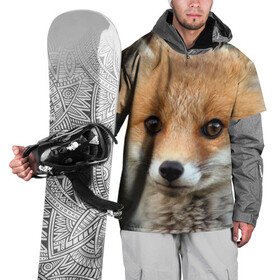 Накидка на куртку 3D с принтом Миленький лисенок в Санкт-Петербурге, 100% полиэстер |  | fox | foxy | животное | звери | лиса | лисенок | лисичка | милая | рыжая | фокс
