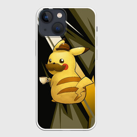 Чехол для iPhone 13 mini с принтом Пикачу детектив в Санкт-Петербурге,  |  | anime | picachu | pikachu | аниме | милый | пика | пикачу | покебол | покемон