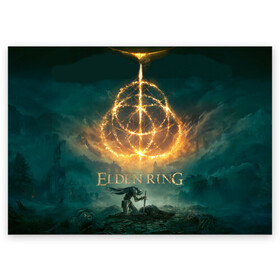 Поздравительная открытка с принтом Elden Ring key art в Санкт-Петербурге, 100% бумага | плотность бумаги 280 г/м2, матовая, на обратной стороне линовка и место для марки
 | action | armor | dark souls | demon | elden ring | fromsoftware | games | george martin | japan | knight | namco bandai | rpg | weapon | броня | дарк соулс | демон | джордж мартин | игры | оружие | рпг | рыцарь | темные души | экшен | япония