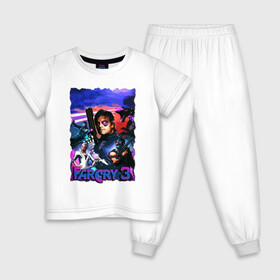 Детская пижама хлопок с принтом Far Cry 3: Blood Dragon в Санкт-Петербурге, 100% хлопок |  брюки и футболка прямого кроя, без карманов, на брюках мягкая резинка на поясе и по низу штанин
 | Тематика изображения на принте: bloodragon | farcry | fc 5 | fc5 | фар край