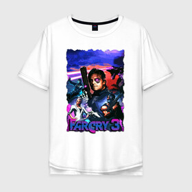 Мужская футболка хлопок Oversize с принтом Far Cry 3: Blood Dragon в Санкт-Петербурге, 100% хлопок | свободный крой, круглый ворот, “спинка” длиннее передней части | bloodragon | farcry | fc 5 | fc5 | фар край
