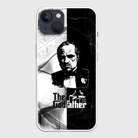 Чехол для iPhone 13 с принтом Крёстный отец (The Godfather) в Санкт-Петербурге,  |  | black and white | the godfather | the godfather drawing | the godfather movie | the godfather print | крестный отец | принт крестный отец | рисунок крестный отец | фильм крестный отец | черный и белый