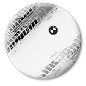 Значок с принтом BMW ПРОТЕКТОР ШИН в Санкт-Петербурге,  металл | круглая форма, металлическая застежка в виде булавки | bmw | tegunvteg | авто | автомобиль | бмв | логотип | марка | машина | модель | протектор | следы | шины