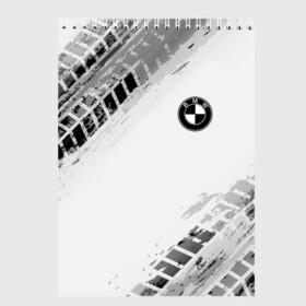 Скетчбук с принтом BMW ПРОТЕКТОР ШИН в Санкт-Петербурге, 100% бумага
 | 48 листов, плотность листов — 100 г/м2, плотность картонной обложки — 250 г/м2. Листы скреплены сверху удобной пружинной спиралью | bmw | tegunvteg | авто | автомобиль | бмв | логотип | марка | машина | модель | протектор | следы | шины