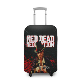 Чехол для чемодана 3D с принтом Red Dead Redemption Bandit в Санкт-Петербурге, 86% полиэфир, 14% спандекс | двустороннее нанесение принта, прорези для ручек и колес | game | red dead | red dead redemption 2 | redemption 2 | rockstar games | бандиты | дикий запад | игры | ковбои | оружие
