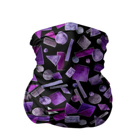 Бандана-труба 3D с принтом Геометрический фиолетовый в Санкт-Петербурге, 100% полиэстер, ткань с особыми свойствами — Activecool | плотность 150‒180 г/м2; хорошо тянется, но сохраняет форму | abstraction | black | dark | geometric | violet | абстракция | геометрический | геометрия | квадрат | круг | линии | темный | треугольник | фиолетовый | черный