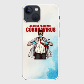 Чехол для iPhone 13 mini с принтом Coronavirus в Санкт-Петербурге,  |  | corona | covid | doc | doctor | virus | арт | вирус | врач | графика | доктор | ковид | коронавирус