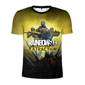 Мужская футболка 3D спортивная с принтом Rainbow Six Extraction Радуга 6 Эвакуация в Санкт-Петербурге, 100% полиэстер с улучшенными характеристиками | приталенный силуэт, круглая горловина, широкие плечи, сужается к линии бедра | Тематика изображения на принте: battlefield | call | clancy | cod | counter | csgo | duty | extraction | ghost | rainbow | rainbowsix | recon | siege | six | strike | tom | war | боец | воин | война | клэнси | ксго | оружие | осада | радуга | рейнбов | рейнбоу | рэйнбоу | солдат | том |