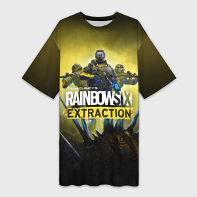 Платье-футболка 3D с принтом Rainbow Six Extraction   Радуга 6 Эвакуация в Санкт-Петербурге,  |  | battlefield | call | clancy | cod | counter | csgo | duty | extraction | ghost | rainbow | rainbowsix | recon | siege | six | strike | tom | war | боец | воин | война | клэнси | ксго | оружие | осада | радуга | рейнбов | рейнбоу | рэйнбоу | солдат | том |