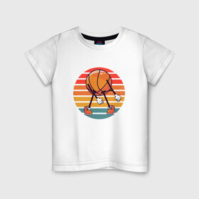 Детская футболка хлопок с принтом Basket Dance в Санкт-Петербурге, 100% хлопок | круглый вырез горловины, полуприлегающий силуэт, длина до линии бедер | basketball | dance | game | nba | sport | streetball | баскетбол | баскетболист | игра | игрок | мяч | нба | спорт | стритбол | танец | тренер