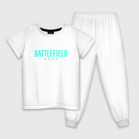 Детская пижама хлопок с принтом Battlefield 2042 в Санкт-Петербурге, 100% хлопок |  брюки и футболка прямого кроя, без карманов, на брюках мягкая резинка на поясе и по низу штанин
 | dice | ea games | батла | логотип | стрелялка | шутер