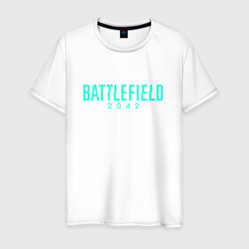 Мужская футболка хлопок с принтом Battlefield 2042 в Санкт-Петербурге, 100% хлопок | прямой крой, круглый вырез горловины, длина до линии бедер, слегка спущенное плечо. | dice | ea games | батла | логотип | стрелялка | шутер
