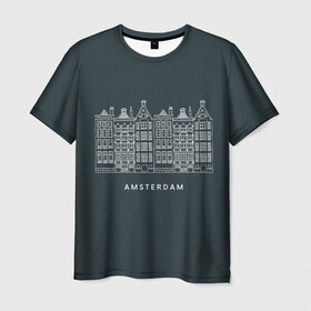 Мужская футболка 3D с принтом Амстердам в Санкт-Петербурге, 100% полиэфир | прямой крой, круглый вырез горловины, длина до линии бедер | англия | великобритания | туризм