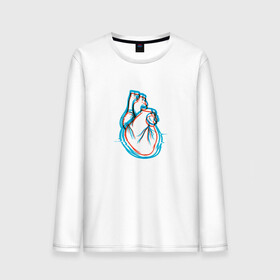 Мужской лонгслив хлопок с принтом 3D эффект | Биение сердца в Санкт-Петербурге, 100% хлопок |  | 3д | anaglyph | art | blue | cardio | focus | heart | heartbeat | love | real heart | red | анаглиф | арт | глитч | глич | иллюстрация | кардио | кардиограмма | клапаны | красный | любовь | настоящее сердце | рисунок | сердце | синий