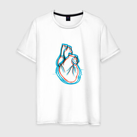 Мужская футболка хлопок с принтом 3D эффект | Биение сердца в Санкт-Петербурге, 100% хлопок | прямой крой, круглый вырез горловины, длина до линии бедер, слегка спущенное плечо. | 3д | anaglyph | art | blue | cardio | focus | heart | heartbeat | love | real heart | red | анаглиф | арт | глитч | глич | иллюстрация | кардио | кардиограмма | клапаны | красный | любовь | настоящее сердце | рисунок | сердце | синий