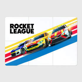 Магнитный плакат 3Х2 с принтом Rocket Car в Санкт-Петербурге, Полимерный материал с магнитным слоем | 6 деталей размером 9*9 см | game | games | race | rocket league | гонка | гоночка | игра | игры | лига ракет | машинки | рокет лига | футбол