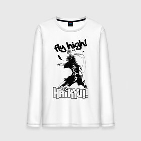 Мужской лонгслив хлопок с принтом fly high! | Haikyuu!! в Санкт-Петербурге, 100% хлопок |  | Тематика изображения на принте: anime | haikyu | haikyuu | karasuno | manga | аниме | волейбол | волейбольный клуб | игрок | иероглифы | карасуно | крылья | лети высоко | лого | манга | мяч | надпись | прыжок | старшая школа | удар | хаику | хаикую