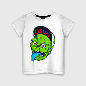 Детская футболка хлопок с принтом Zombie casual в Санкт-Петербурге, 100% хлопок | круглый вырез горловины, полуприлегающий силуэт, длина до линии бедер | bmx | зомби | скейтер | урбан