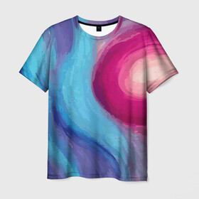 Мужская футболка 3D с принтом Волна в Санкт-Петербурге, 100% полиэфир | прямой крой, круглый вырез горловины, длина до линии бедер | абстракция | движение | картина | цвет