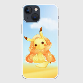 Чехол для iPhone 13 mini с принтом Пикачу с пледом в Санкт-Петербурге,  |  | anime | picachu | pikachu | аниме | милый | пика | пикачу | покебол | покемон