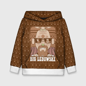 Детская толстовка 3D с принтом The Big Lebowski в Санкт-Петербурге, 100% полиэстер | двухслойный капюшон со шнурком для регулировки, мягкие манжеты на рукавах и по низу толстовки, спереди карман-кенгуру с мягким внутренним слоем | donny | dude | jeff bridges | the big lebowski | walter sobchak | большой лебовский | боулинг | вальтер собчак | джефф бриджес | донни | заяц | кегли | кролик | фильм | чувак