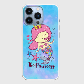 Чехол для iPhone 13 Pro с принтом Маленькая принцесса русалочка в Санкт-Петербурге,  |  | девочка | любовь | море | морские звезды | океан | русалка | русалочка | сердечки