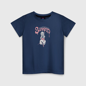 Детская футболка хлопок с принтом SCREAM в Санкт-Петербурге, 100% хлопок | круглый вырез горловины, полуприлегающий силуэт, длина до линии бедер | ice cream | scream | ван гог | искусство | крик | мороженное | прикол | ужас