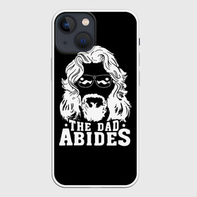 Чехол для iPhone 13 mini с принтом The dad ABIDES в Санкт-Петербурге,  |  | dude | jeff bridges | the big lebowski | большой лебовский | джефф бриджес | трафарет | фильм | чувак