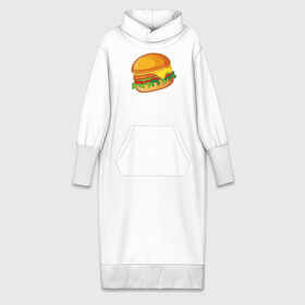 Платье удлиненное хлопок с принтом My Burger в Санкт-Петербурге,  |  | cheeseburger | бургер | вредная еда | гамбургер | иллюстрация