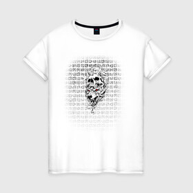 Женская футболка хлопок с принтом Скандинавские символы в Санкт-Петербурге, 100% хлопок | прямой крой, круглый вырез горловины, длина до линии бедер, слегка спущенное плечо | викинги | кельтский | оберег | руны | символы | славянские | узоры