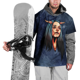 Накидка на куртку 3D с принтом Демоница в Санкт-Петербурге, 100% полиэстер |  | Тематика изображения на принте: арт | графика | девушка | демон | люди | мистика | рога